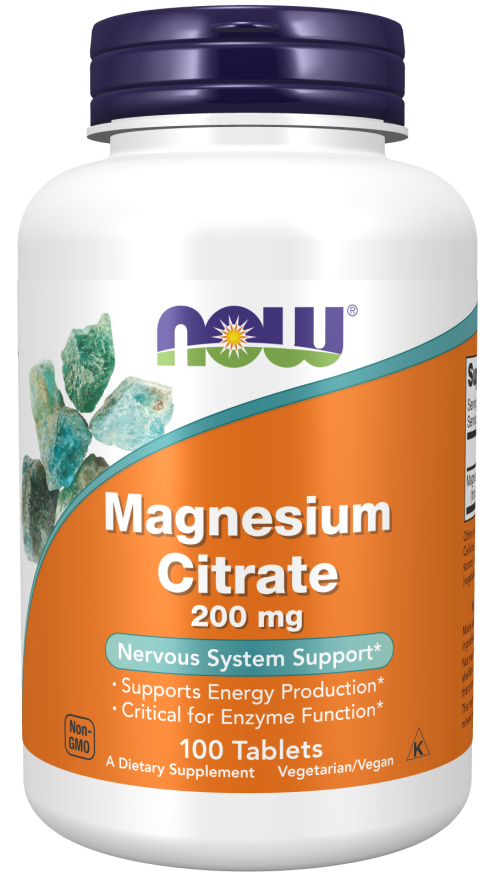 NOW - MAGNESIUM CITRATE 200mg 100 TABS